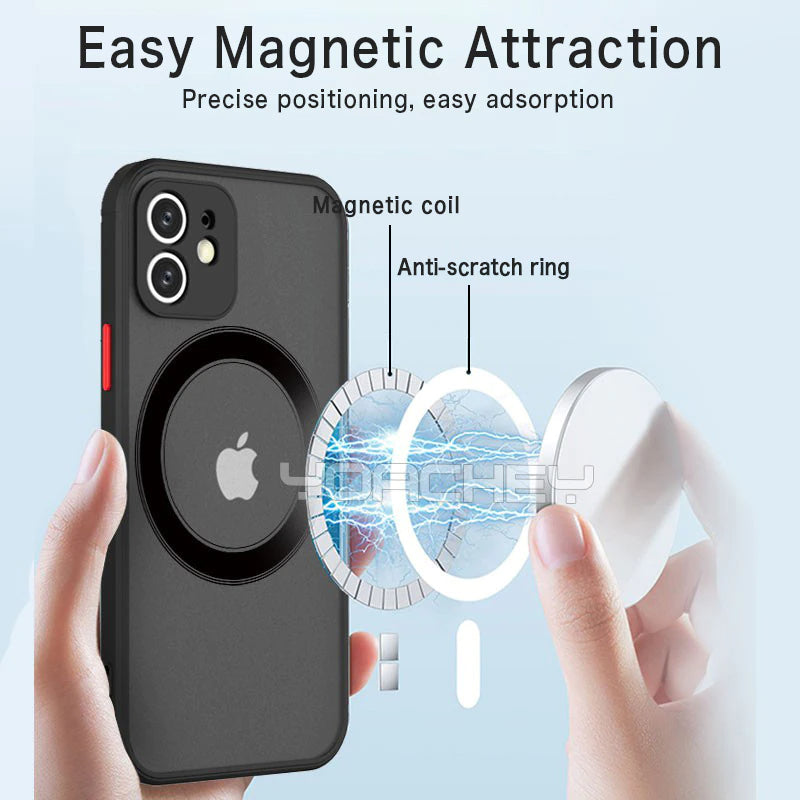 Luxury Shockproof Armor Matte Cover Wireless Charge Phone Case For iPhone 13 12 11 Pro Max Mini X XR XS Max