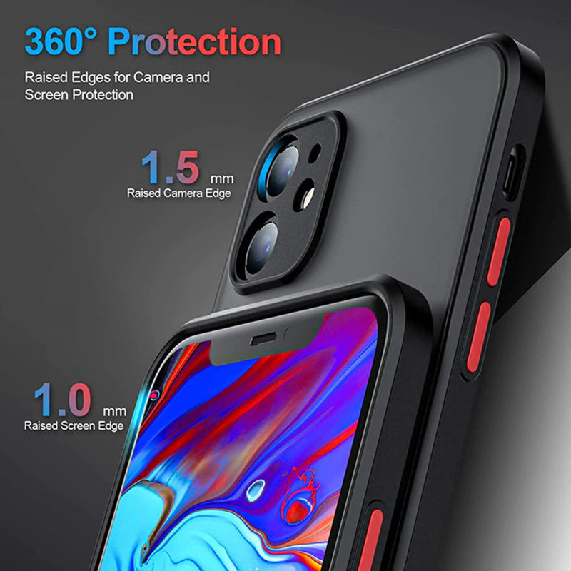 Luxury Shockproof Armor Matte Cover Wireless Charge Phone Case For iPhone 13 12 11 Pro Max Mini X XR XS Max