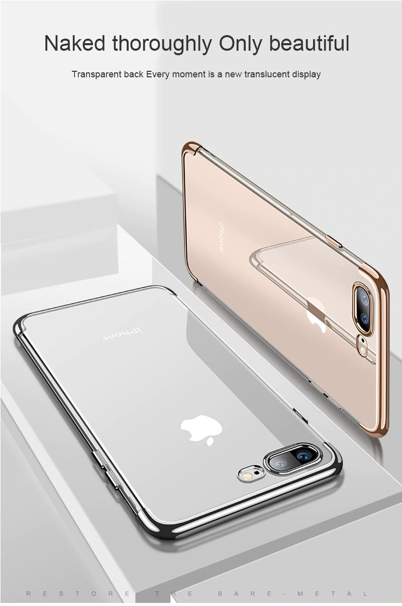 Luxury Soft Silicon Transparent Case for iPhone X 10 XS Max XR Protective Fitted Case For iPhone 7 8 7Plus 8Plus Phone Cover For iPhone 6S 6 s 6Plus 6SPlus