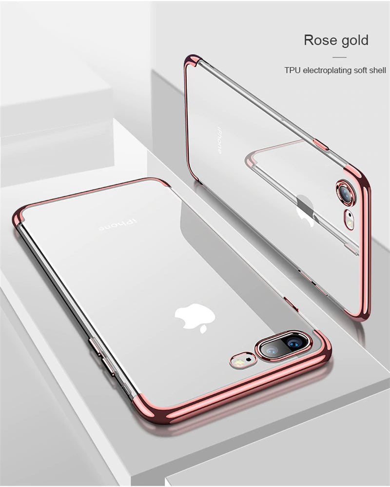 Luxury Soft Silicon Transparent Case for iPhone X 10 XS Max XR Protective Fitted Case For iPhone 7 8 7Plus 8Plus Phone Cover For iPhone 6S 6 s 6Plus 6SPlus