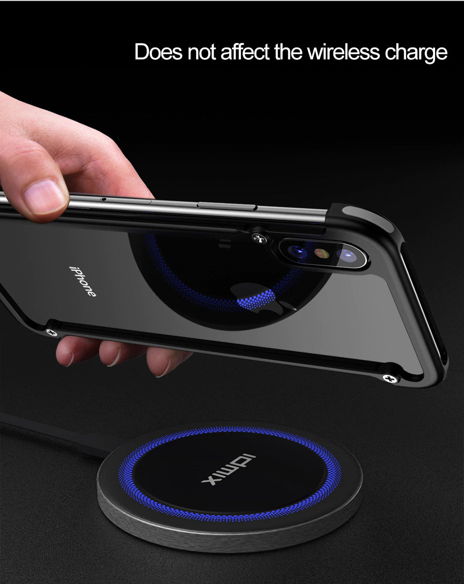 Luxury Ultra Thin Stylish Shockproof Metal Bumper Case With Anti-Knock Aluminum Metal Bumper With Screw Fix Attachment For iPhone X XS XS MAX XR