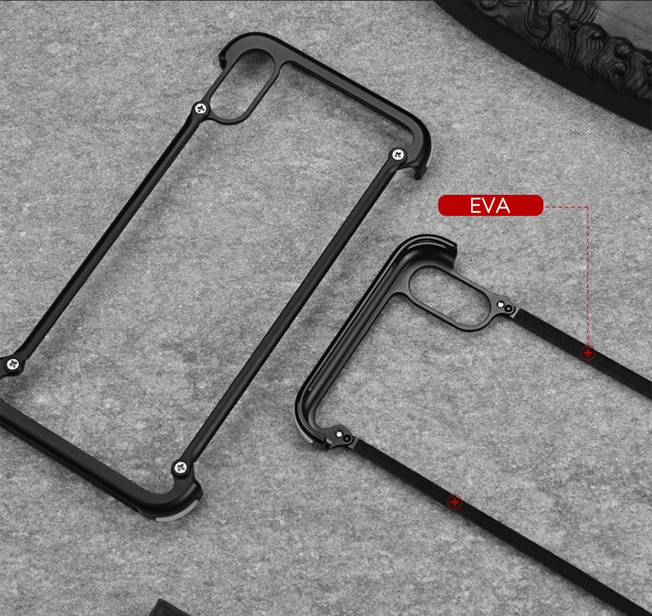 Luxury Ultra Thin Stylish Shockproof Metal Bumper Case With Anti-Knock Aluminum Metal Bumper With Screw Fix Attachment For iPhone X XS XS MAX XR