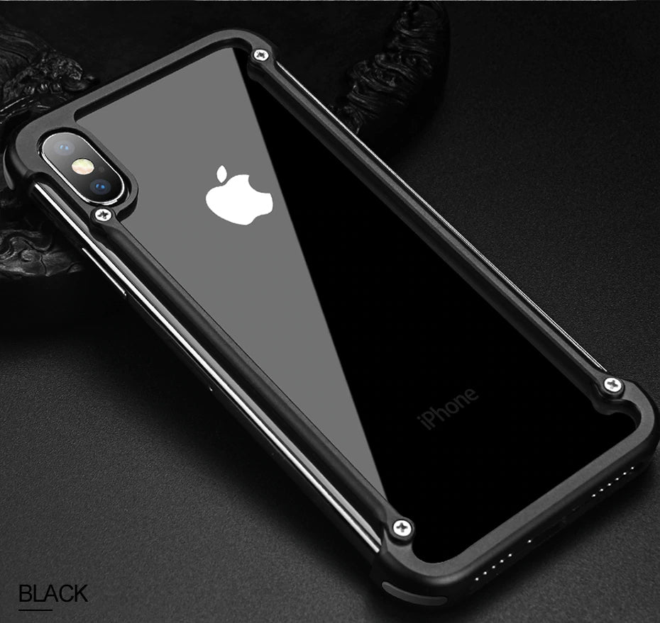 Luxury Ultra Thin Stylish Shockproof Metal Bumper Case With Anti-Knock Aluminum Metal Bumper With Screw Fix Attachment For iPhone X XS XS MAX XR