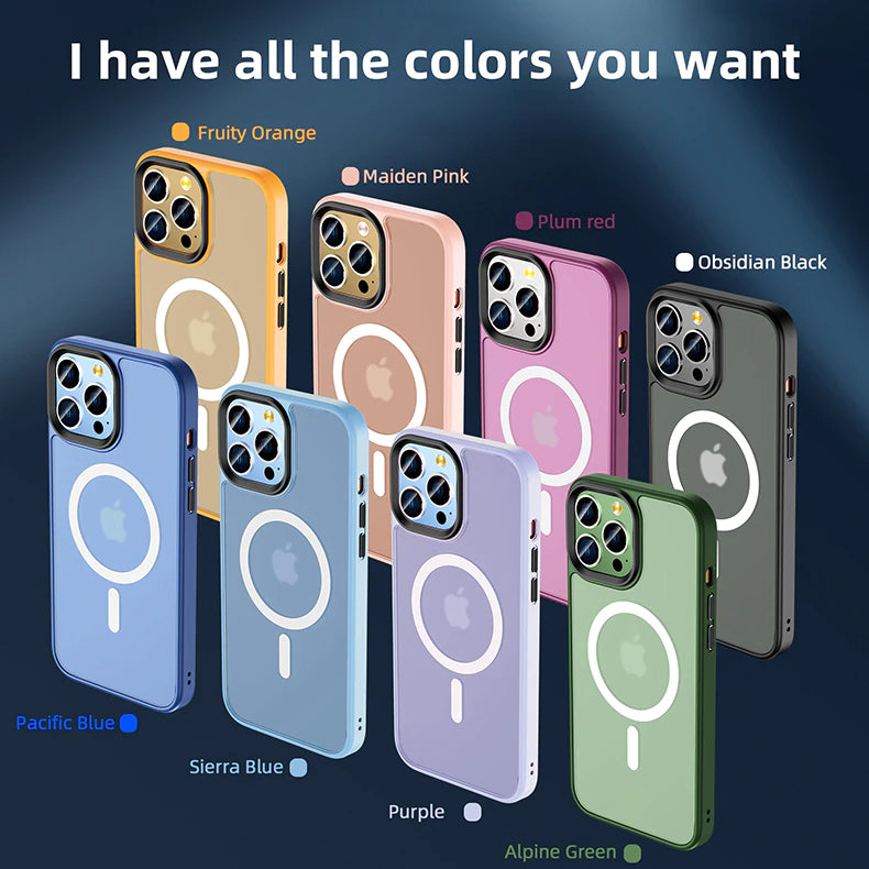 NEW Colors Shockproof PC Matte Magnetic Wireless Charging Case For iPhone 14 13 12 Pro Max