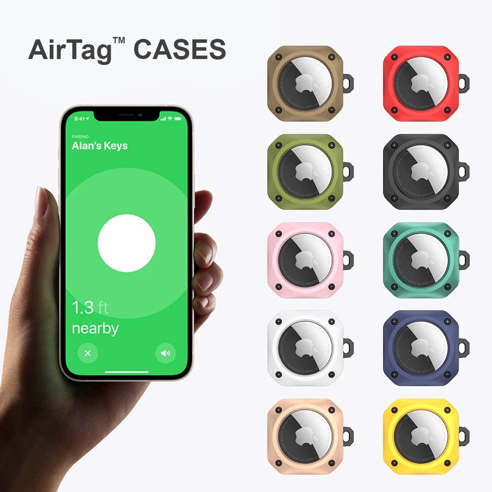 CG MOBILE Big 4G PU Flat Ring Case AirTag Anti-Lost Holder