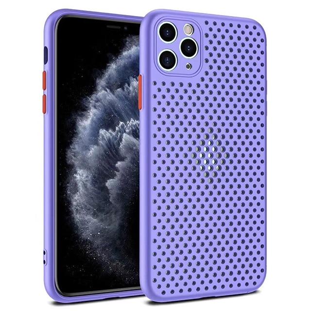 Retro Ventilated Breathable Case For iPhone 11 11Pro Max XR XS Max X 8 7 6S Plus SE 2020 11 Pro soft TPU Heat Dissipation iPhone Case