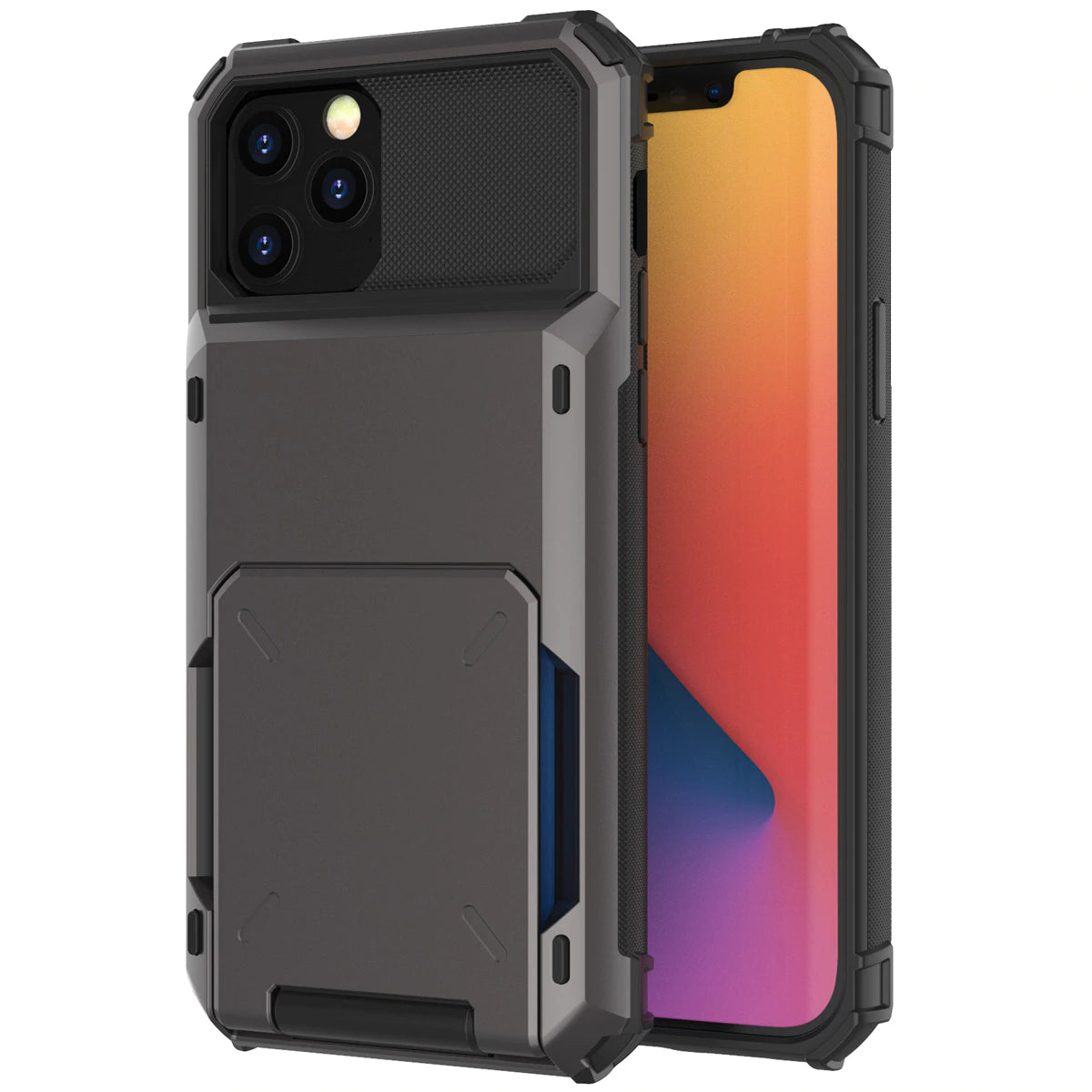 Rugged Armor Wallet Phone Case With Slider Credit Card Slots Business Case for iPhone 12 Mini 12 11 Pro Max 7 8 Plus X XS Max SE 2020 iPhone Case