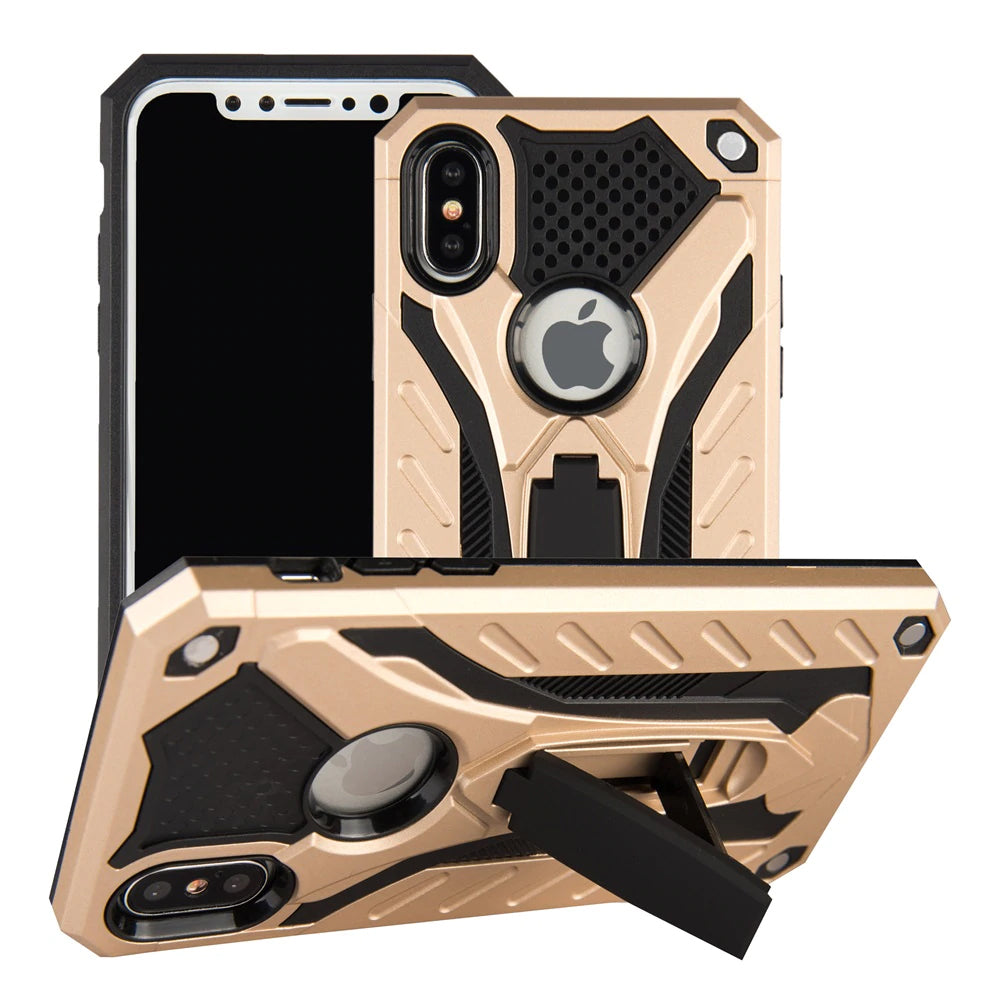 Shock Proof Military Armor Case For iPhone 7 8 Drop Tested Heavy Duty Anti-Knock Silicon Case For iPhone 6 6s Plus X 5 5s SE With Kickstand