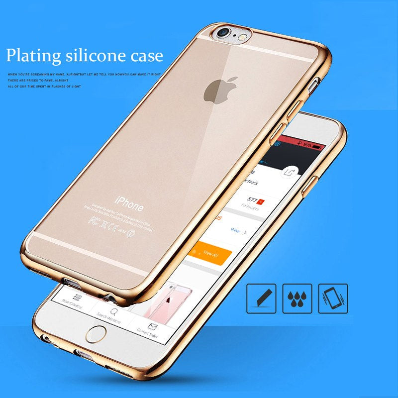 Slim Transparent Glossy Bumper Case For iPhone X 6 6s 7 8 Plus Case Scratch Resistant Silicon TPU Back Panel for Apple iPhone x 8 7 6s 6