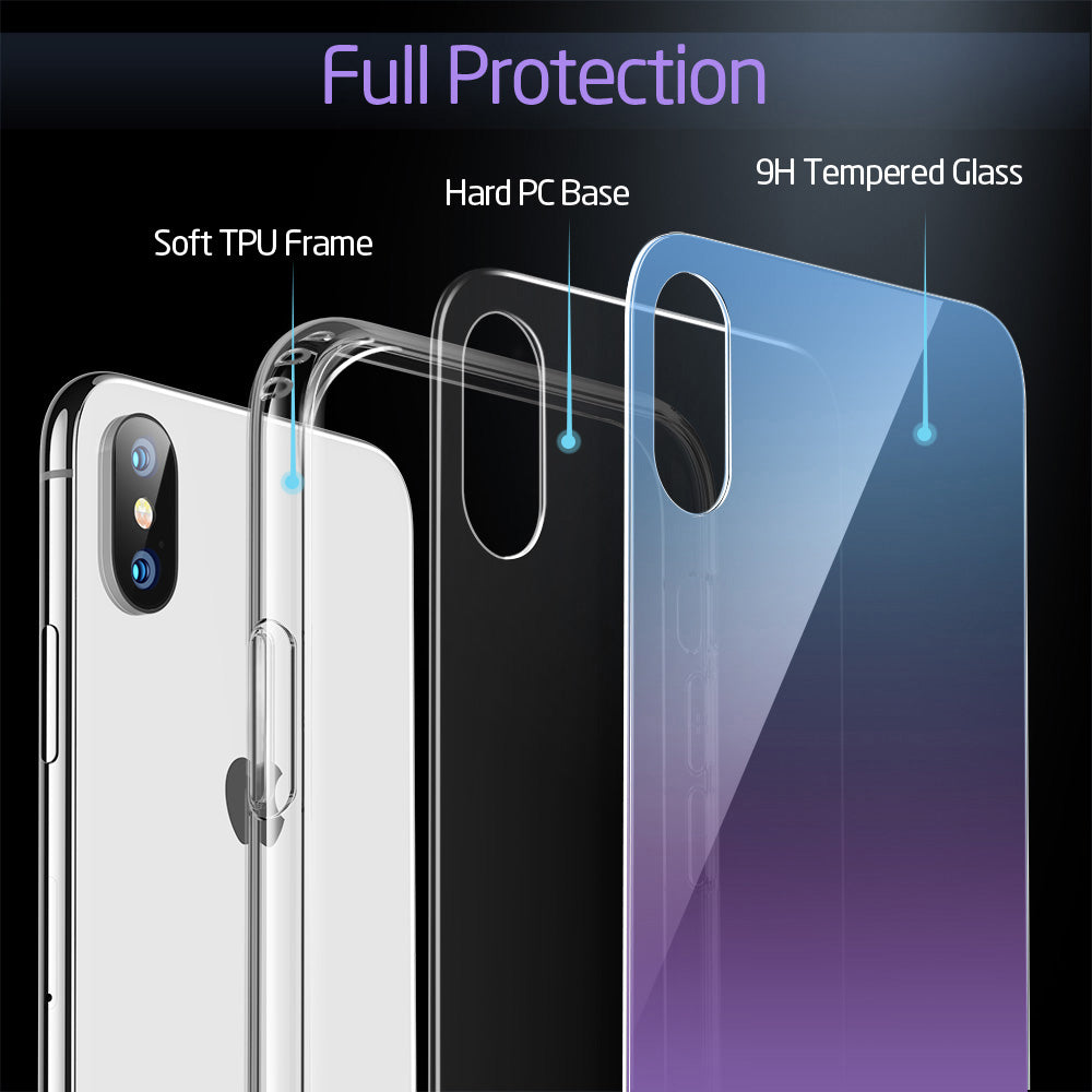 Tempered Glass Case & Frame For iPhone XR XS XS Max Protective Glass Cover + Frame For Apple iPhone XR XS XS Max Glossy Mirrored Case