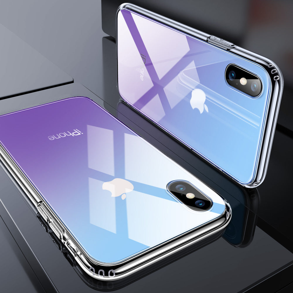 Tempered Glass Case & Frame For iPhone XR XS XS Max Protective Glass Cover + Frame For Apple iPhone XR XS XS Max Glossy Mirrored Case