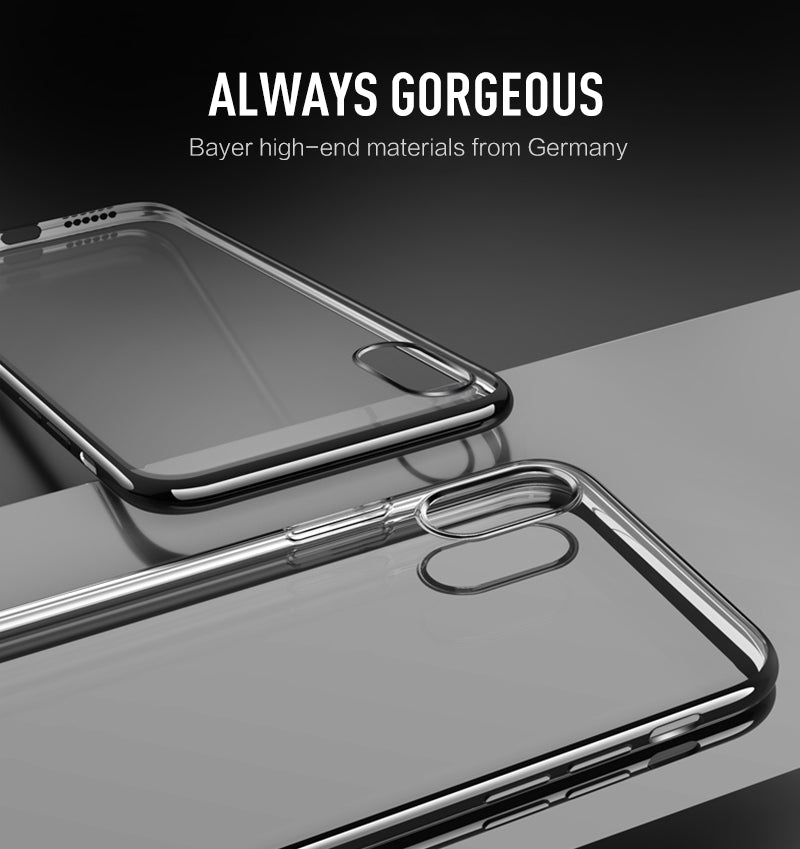 Ultra Slim Transparent Nano Plated Bumper Case For iPhone X XS Max XR Case For iPhone X 7 6 8 Plus Multiple Colors TPU Back Cover Bumper Case