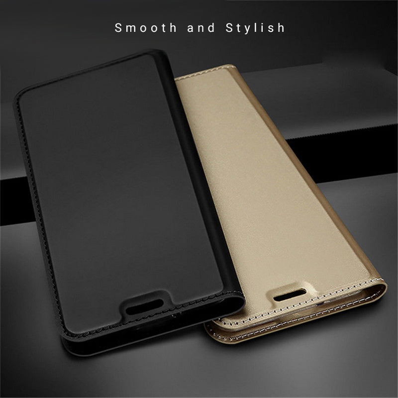 Ultra Thin Smooth Leather Soft Flip Case For iPhone X 8 6 6S S 7 Plus 5 5S SE Versatile and Stylish Magnetic Flip Case With Card Holders and Kickstand.