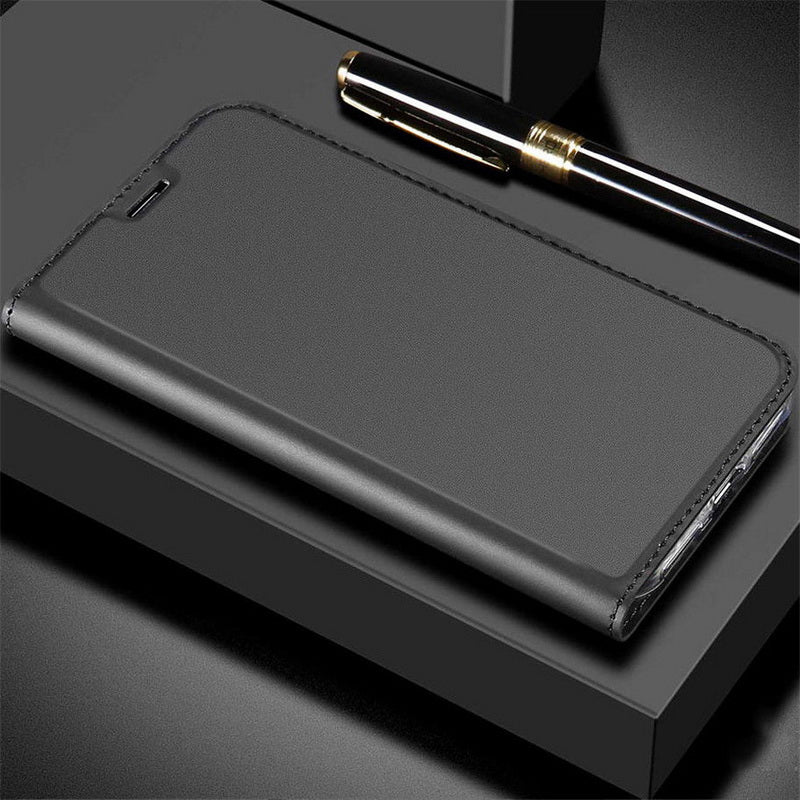 Ultra Thin Smooth Leather Soft Flip Case For iPhone X 8 6 6S S 7 Plus 5 5S SE Versatile and Stylish Magnetic Flip Case With Card Holders and Kickstand.