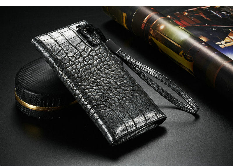 Universal Faux Croc Hide Wallet Pouch Bag For iPhone 14 13 12 11 X XR XS Max Card Holder Case