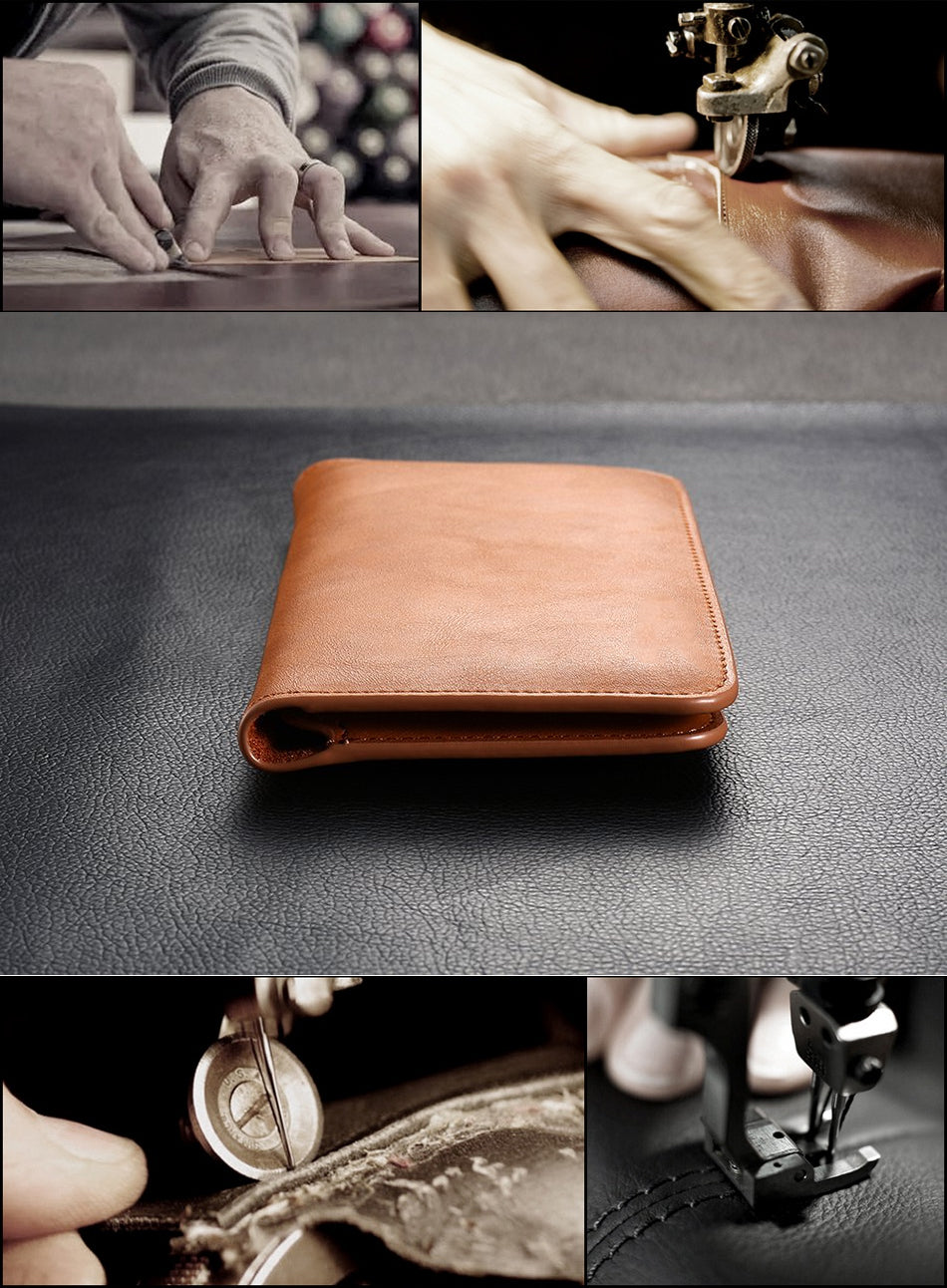 Universal Genuine Leather Flip Wallet Credit Card Holder Phone Pouch Case For iPhone X 8 7 6 6S Plus Business Traveler Clutch Bag For iPhone