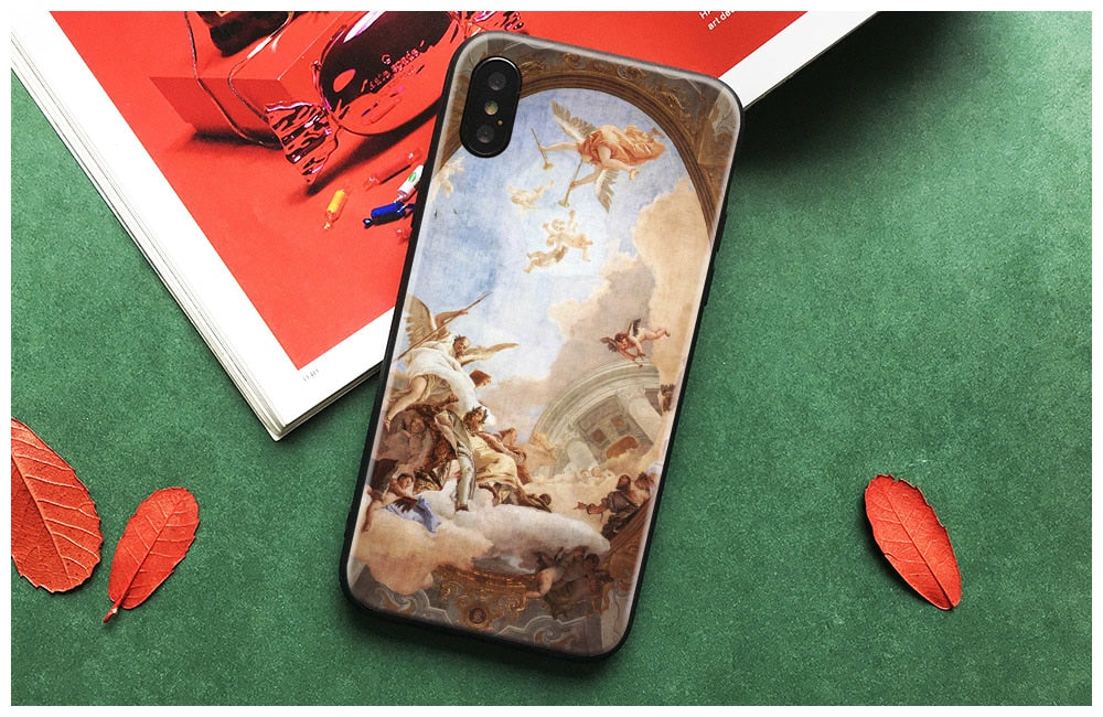 Vintage Renaissance Fine Art Phone Case Soft Silicone Anti-Knock Phone Cover For Apple iPhone 5 Se 5s 6 6s 6 Plus 6s Plus 7 8 7 Plus 8 Plus X