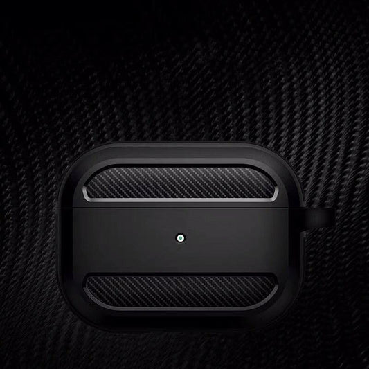 Spigen Carbon Fiber Texture Armor Rugged Earphone Case For Airpods Pro 2/3  Full Protective Con Metal Hook