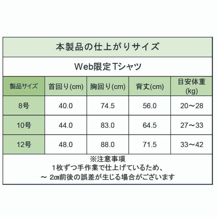 製品サイズ表