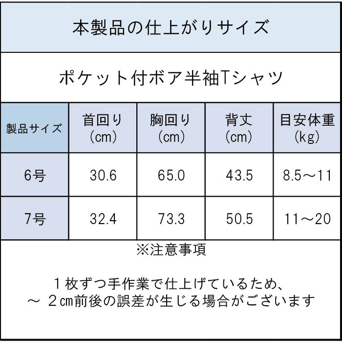 製品サイズ表