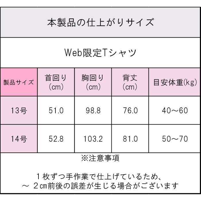 製品サイズ表