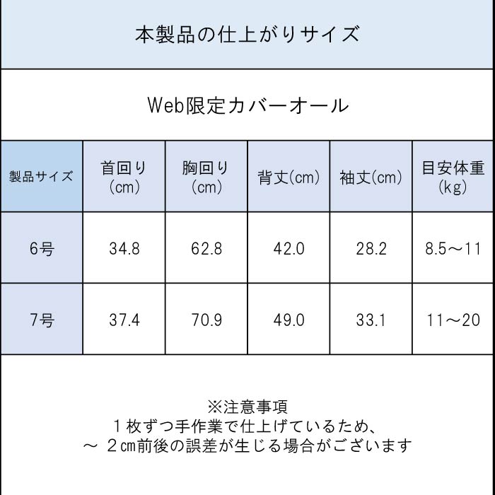 製品サイズ表