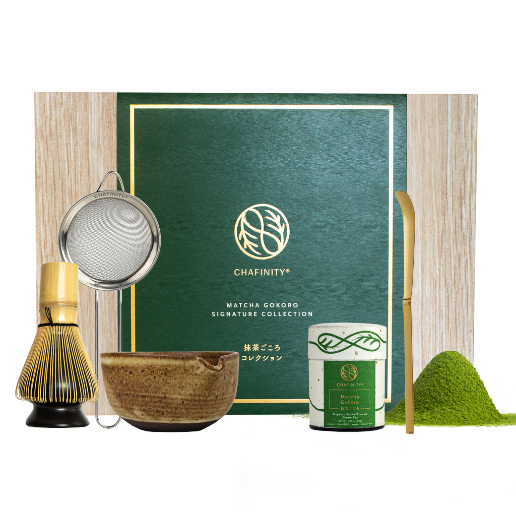 Organic Matcha Essentials Set - Whisk, Scoop, Organic Matcha Green Tea–  Chafinity Tea