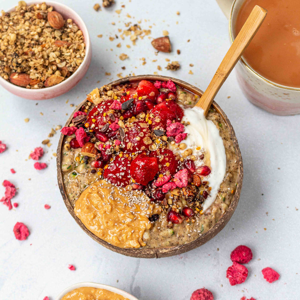 Peanut Butter & Jam Porridge Bowls - Vegan Bowls