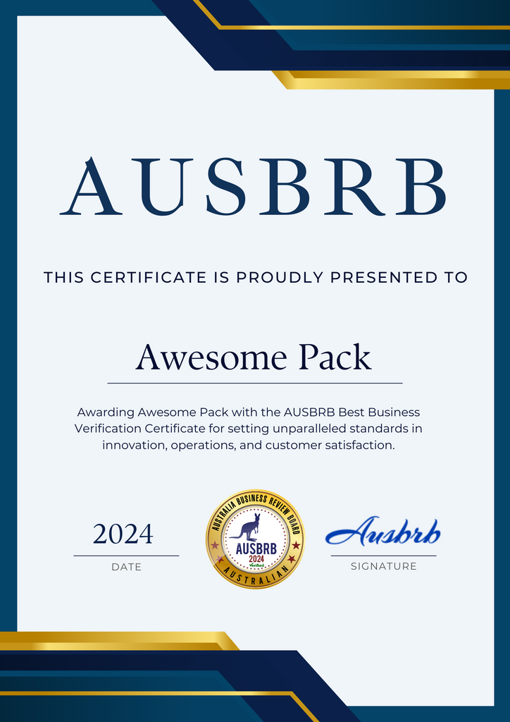 AUSBRB Best Business Award for Awesome Pack