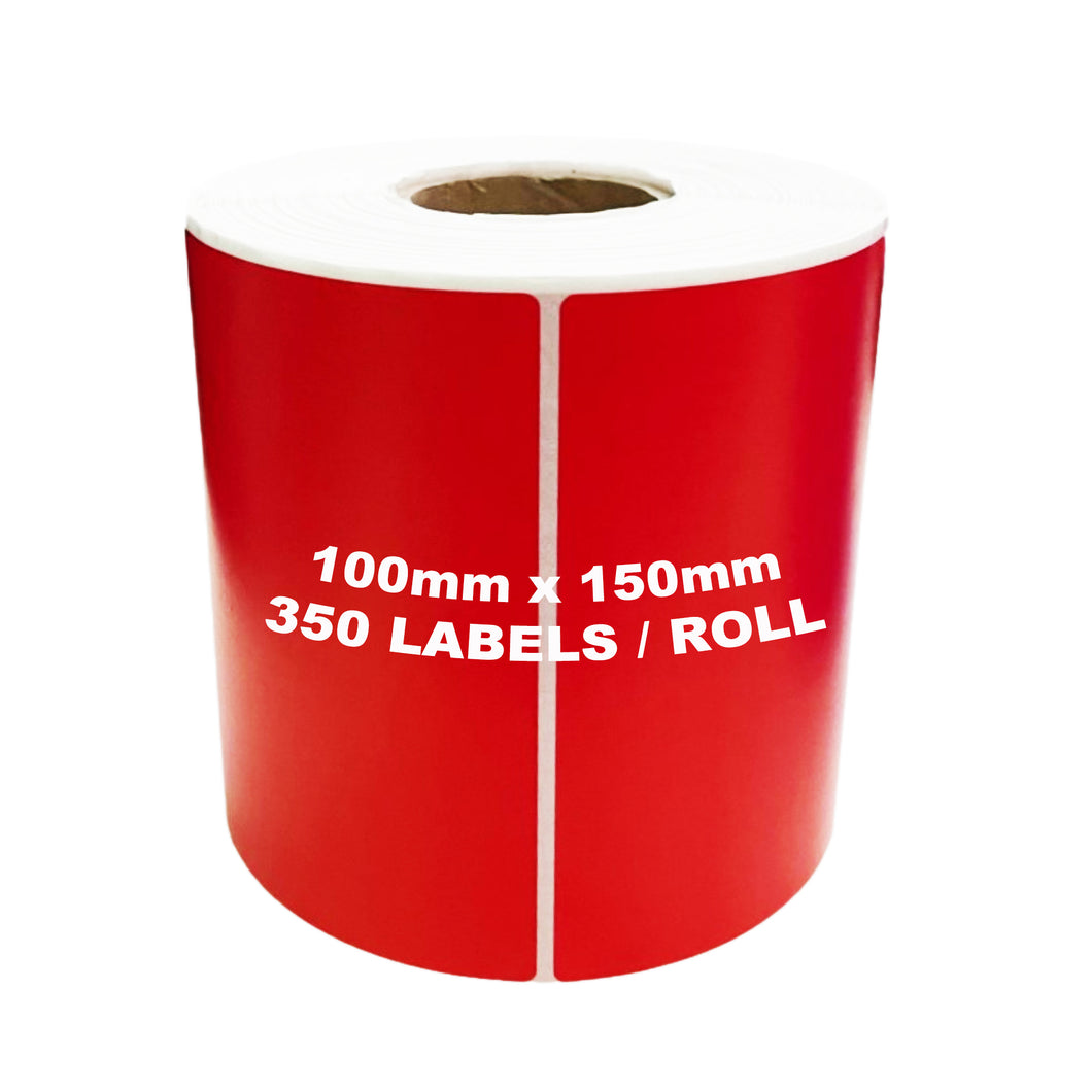 Zebra And All Direct Thermal Printer Compatible Red Labels 100mm X 150mm Awesome Pack 3435