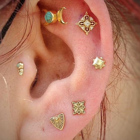 Ear project Helix Esmee Buddha Jewelry Organics Anatometal Moon Goddess Tsar Lobe 