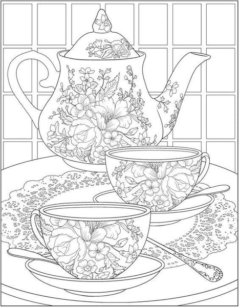 tea coloring pages