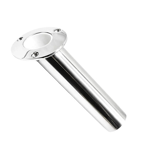 Marine City Heavy Duty 316 Stainless Steel Deluxe Rod Holders/Flush Mount Fishing Rod Pole Holders, with Drain -30 Degree