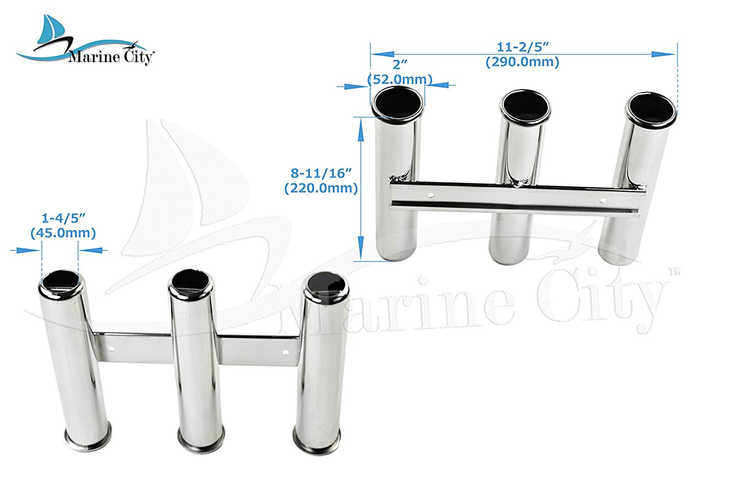 316 Stainless Steel Rod Holder 4 Tube Wall-Mounted Fishing Pod