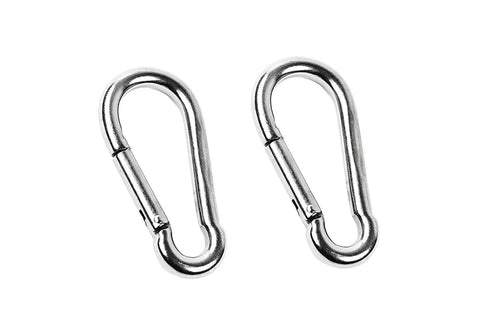 Marine City 316 Stainless-Steel 2-3/8” Carabiners/Clip Snap Hook for Climbing, Fishing, Hiking (2pcs)