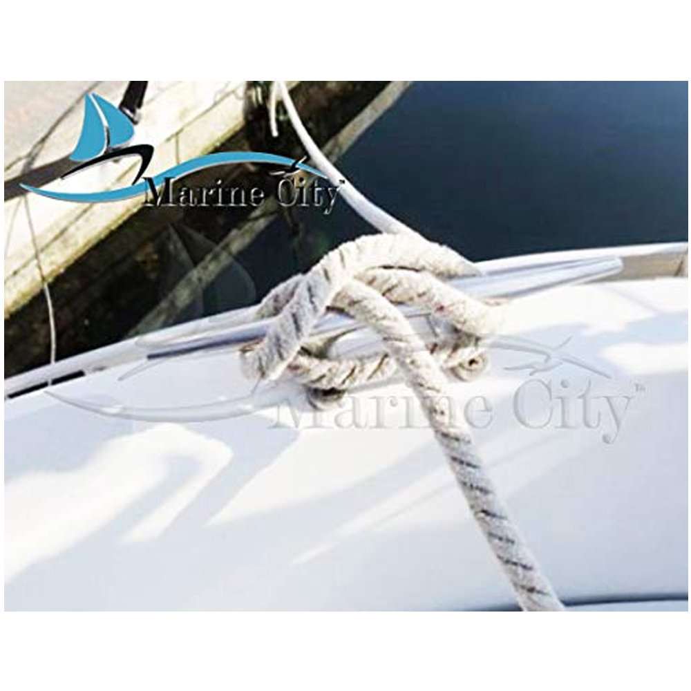 Marine City 316 Stainless Steel Marine Hollow Base Deck Mooring Rope Tie Cleat for Marine Boat Yacht Size:8 inch (1pcs)