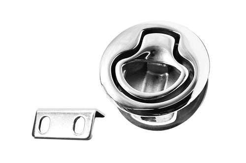 Marine City 316 Stainless Steel 2” Round Hatch Flush Pull Slam Latch for Doors, Hatches (4pcs)