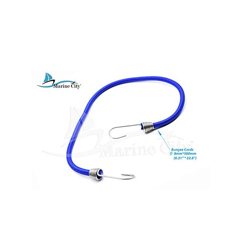 Marine City Blue Bungee Cord with Stainless-Steel Hook-20” for Boat