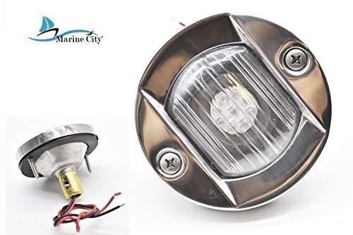 Marine City Stainless-Steel Waterproof 3 inch Flush Mount Caution Blue LED (12V 18W)