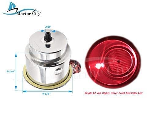 Marine City LED Red Stainless-Steel Cup Drink Holder with Drain (1pcs)
