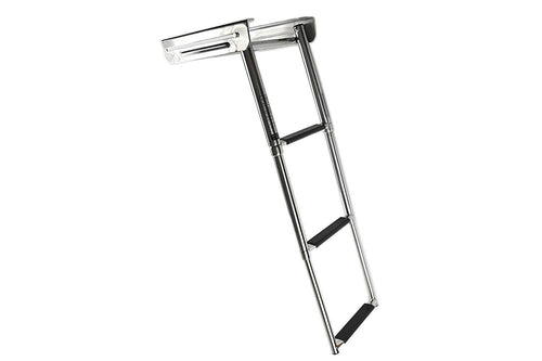 Marine City Stainless Steel 3-Step Under Platform Telescoping Ladder for Boat, Yacht