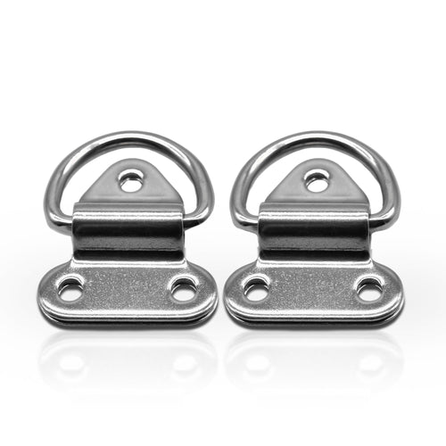 Marine City 2 PCS Stainless-Steel D-Shape Folding Pad Eye for Boat (2 inches ×2-1/4 inches)