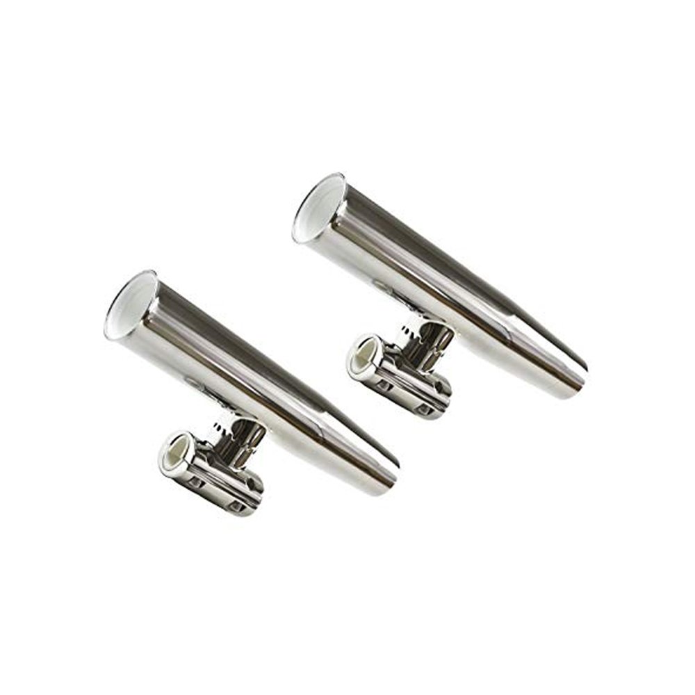 2 Pack Boat 316 Stainless Steel Clamp on Fishing Rod Holder for