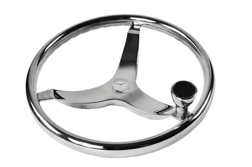 MARINE CITY 316 Stainless-Steel 13-1/2 Inches Sport Steering Wheel for Boat