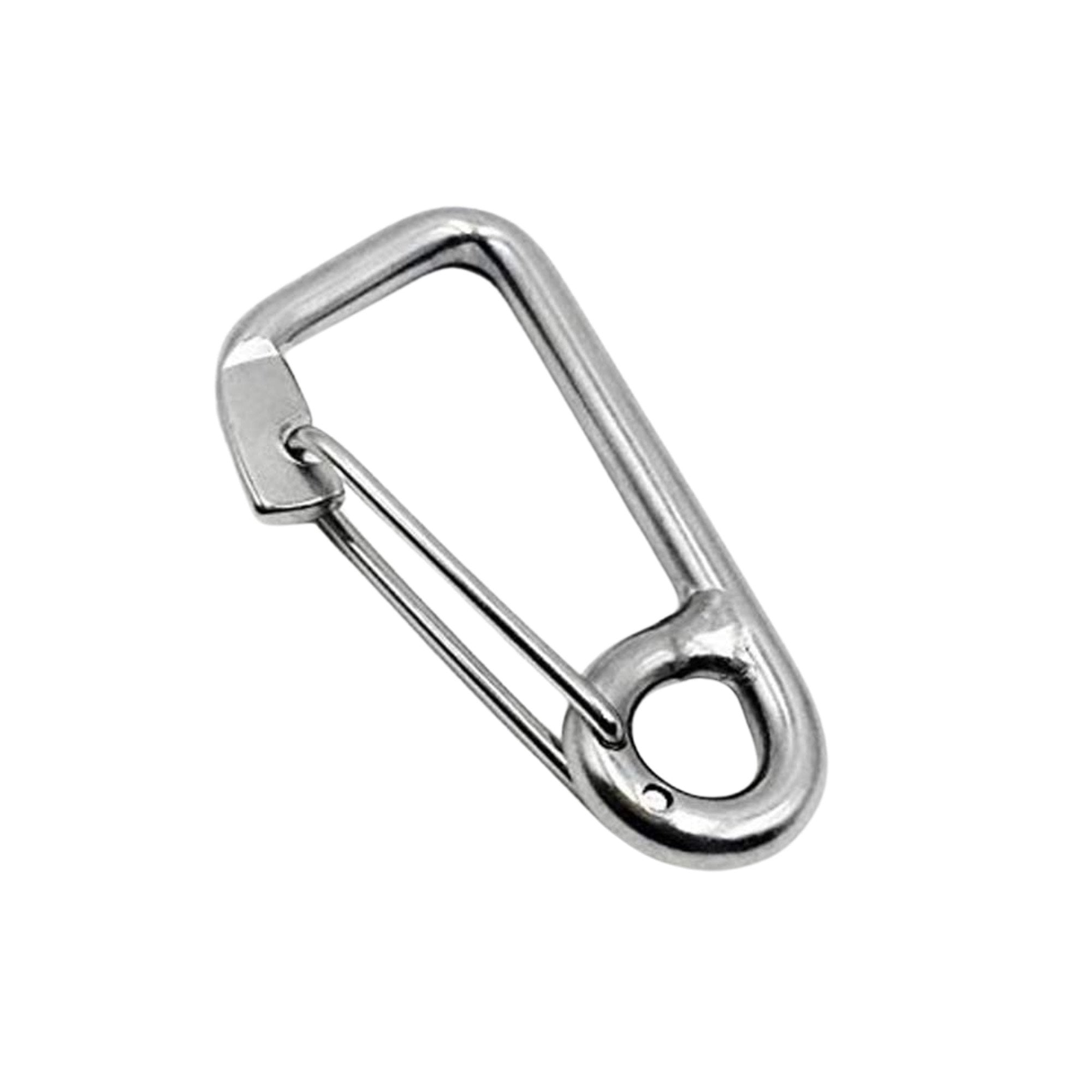 Marine City 316 Grade Stainless Steel Carabiner Spring Snap Hook with Ring 2 Inches for Climbing Fishing Hiking (Pack of 1)