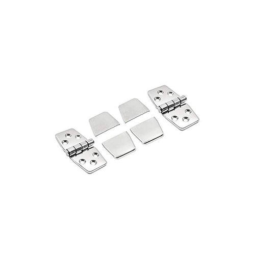 Marine City 316 Stainless-Steel Fixing Covered Strap Hinge with Cover Caps 2 PCS (Size:3.0” ×1.5”)