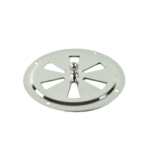 Marine City Stainless Steel Marine 6" Round Butterfly Vent with Center Knob Shutter Vent