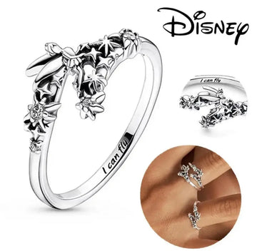 Tinker bell engraved cluster ring “I can fly”