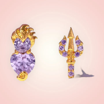 Disney Villains Ursula purple and gold earring set