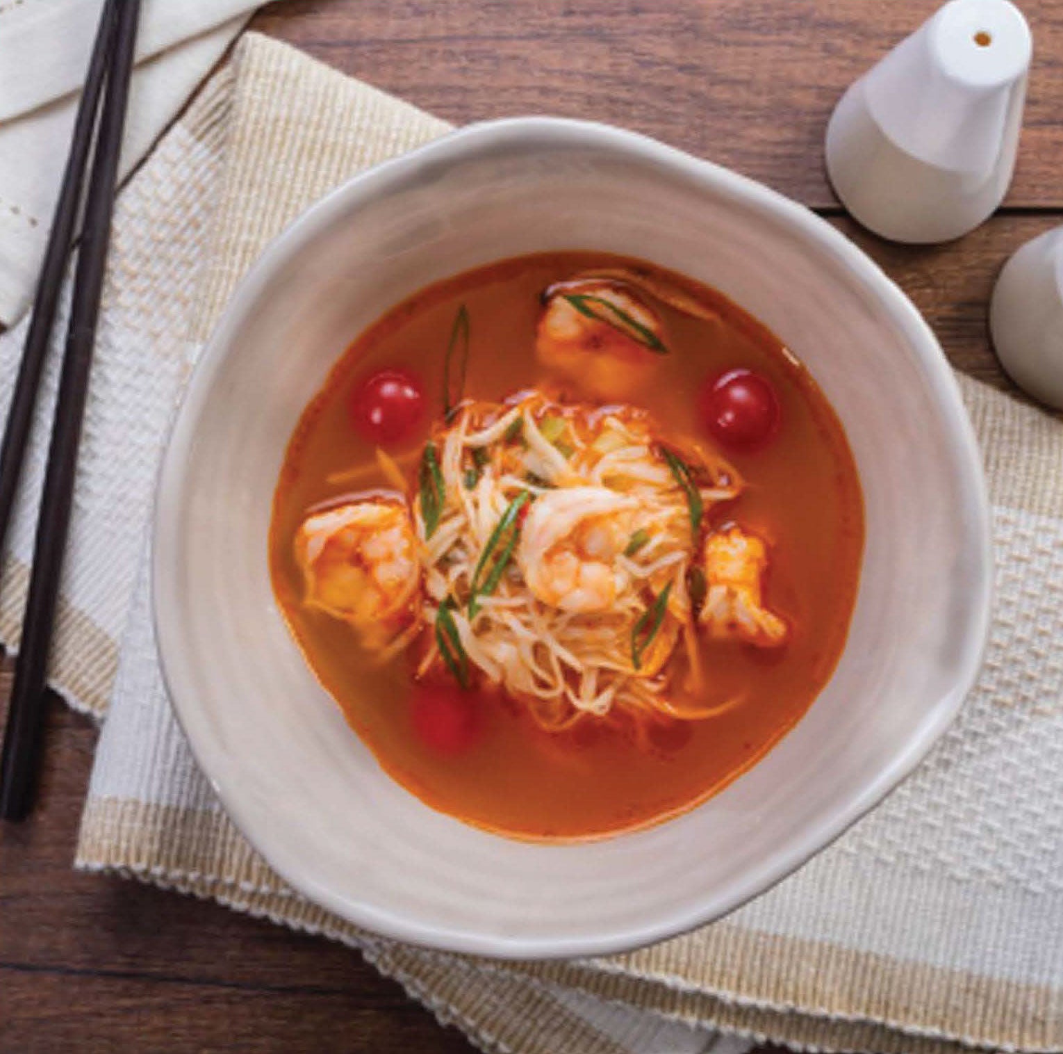 NATURAL HEAVEN ANGEL HAIR SPICY SOUP WITH SHRIMP - By Chef Nicola